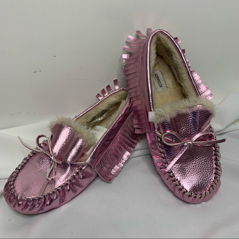 Jcrew pink metalic moccasin slippers - Picture 2 of 14